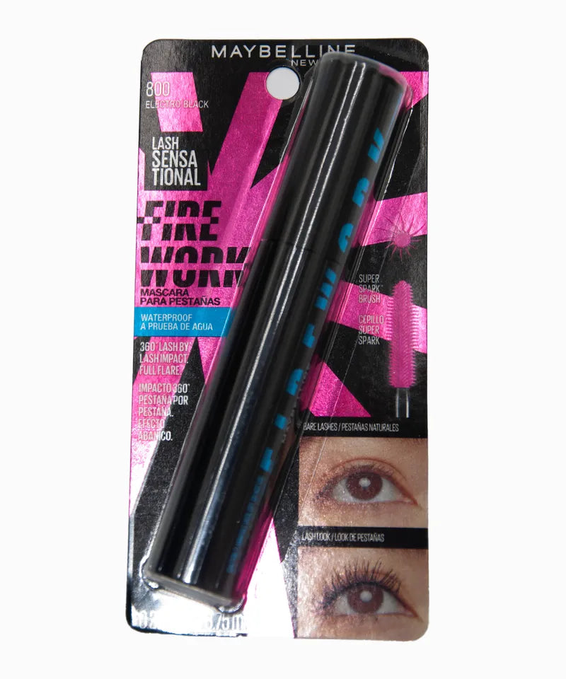 Maybelline Lash Sensational Firework Waterproof Mascara Makeup, Electro Black, 0.29 fl oz