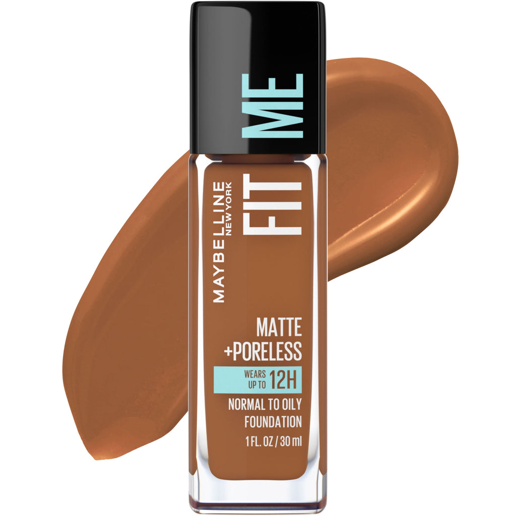 (2 pack) Maybelline Fit Me Matte + Poreless Liquid Foundation Makeup, Mocha, 1 fl. oz.