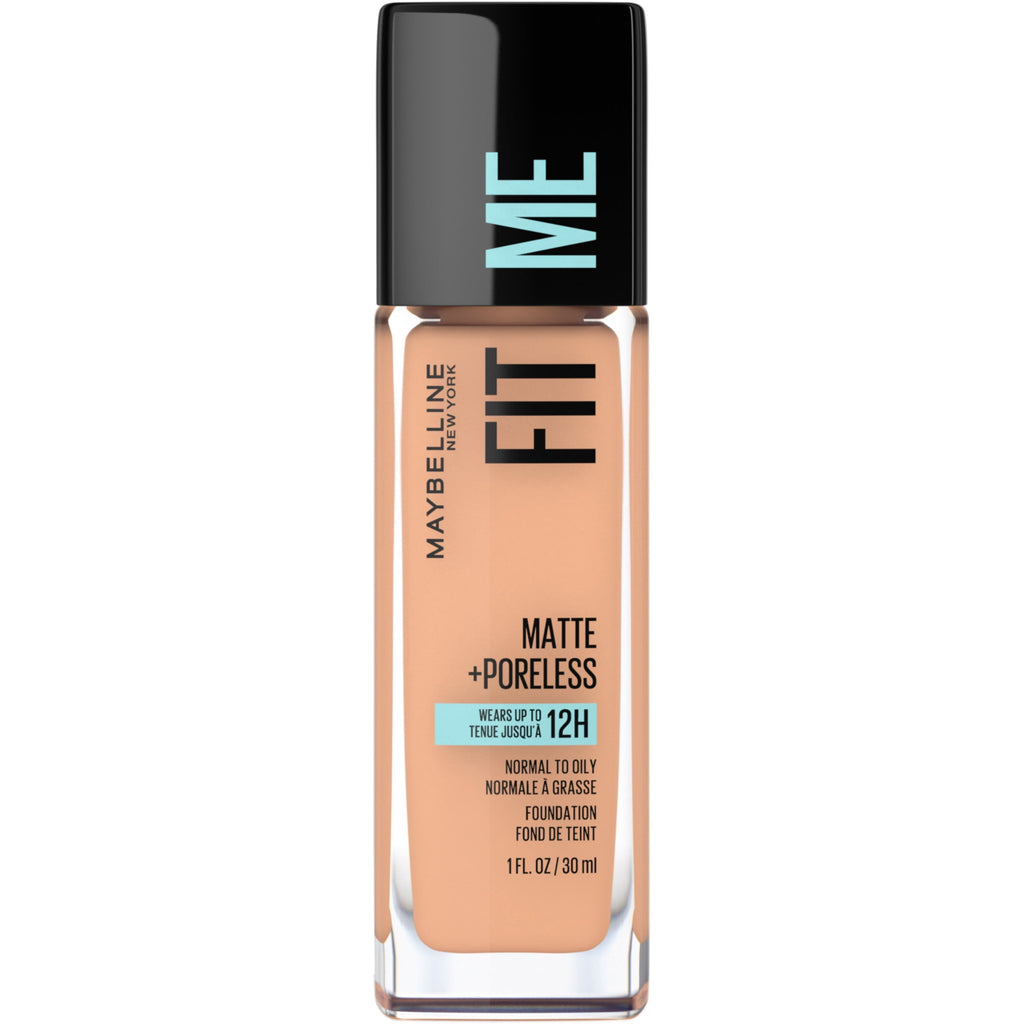 (2 pack) Maybelline Fit Me Matte + Poreless Liquid Foundation Makeup, 242 Light Honey, 1 fl oz