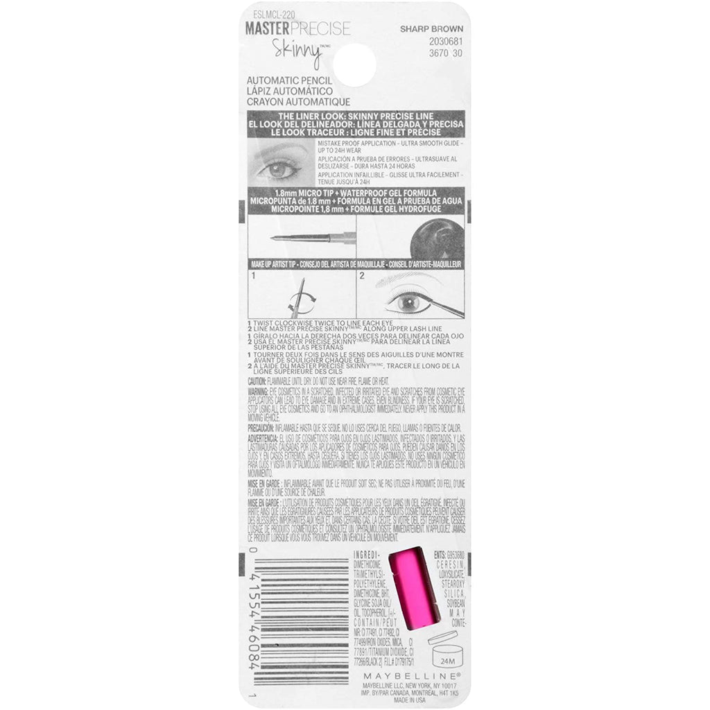 Maybelline Master Precise Skinny Gel Eyeliner Pencil, Sharp Brown