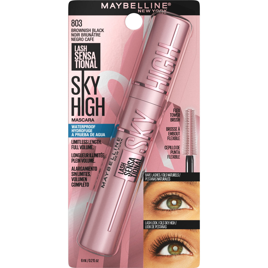 Maybelline Lash Sensational Sky High Waterproof Mascara Makeup, Brownish Black, 0.2 fl. oz.