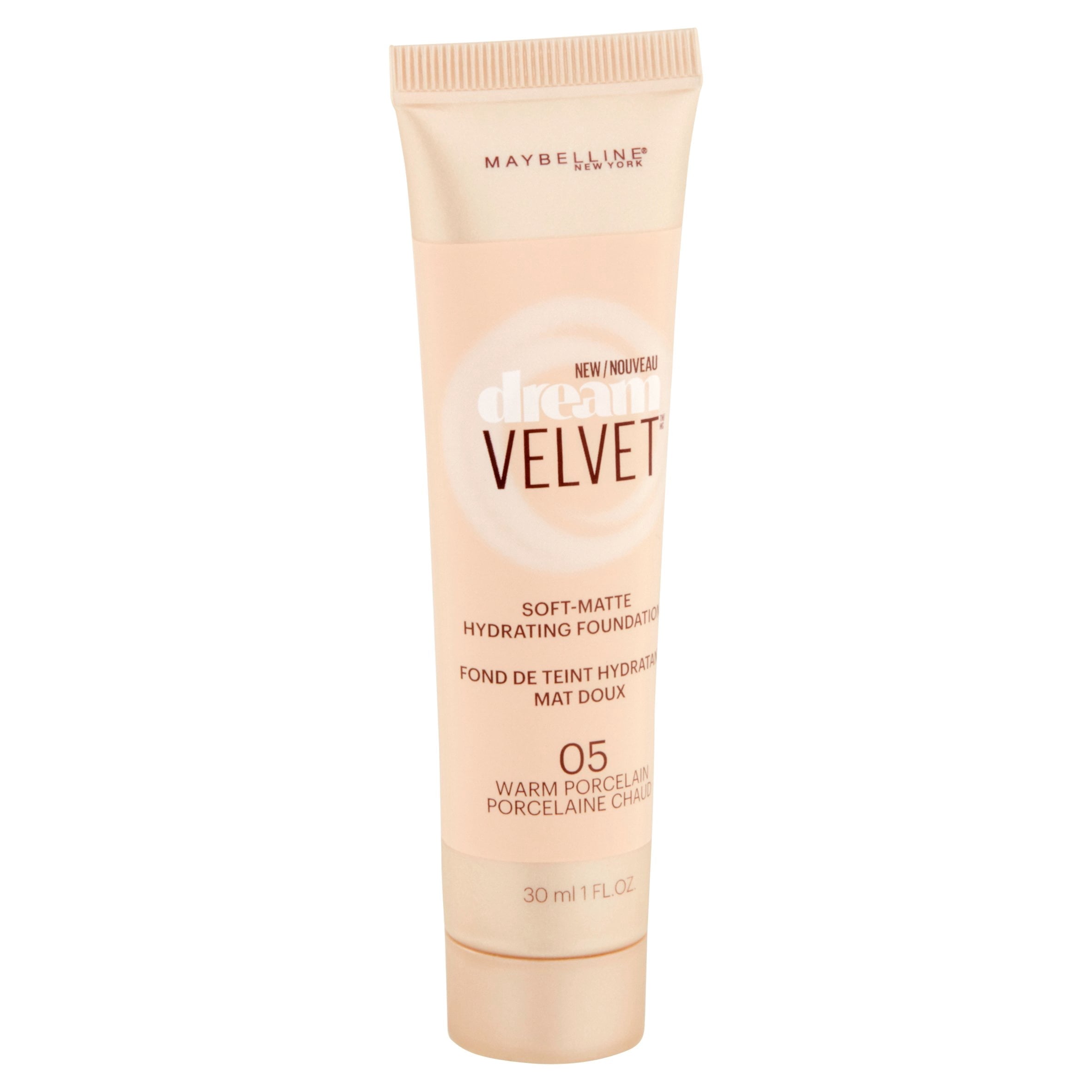 Maybelline Dream Velvet Soft-Matte Hydrating Foundation, Warm Porcelain, 1 Fl Oz