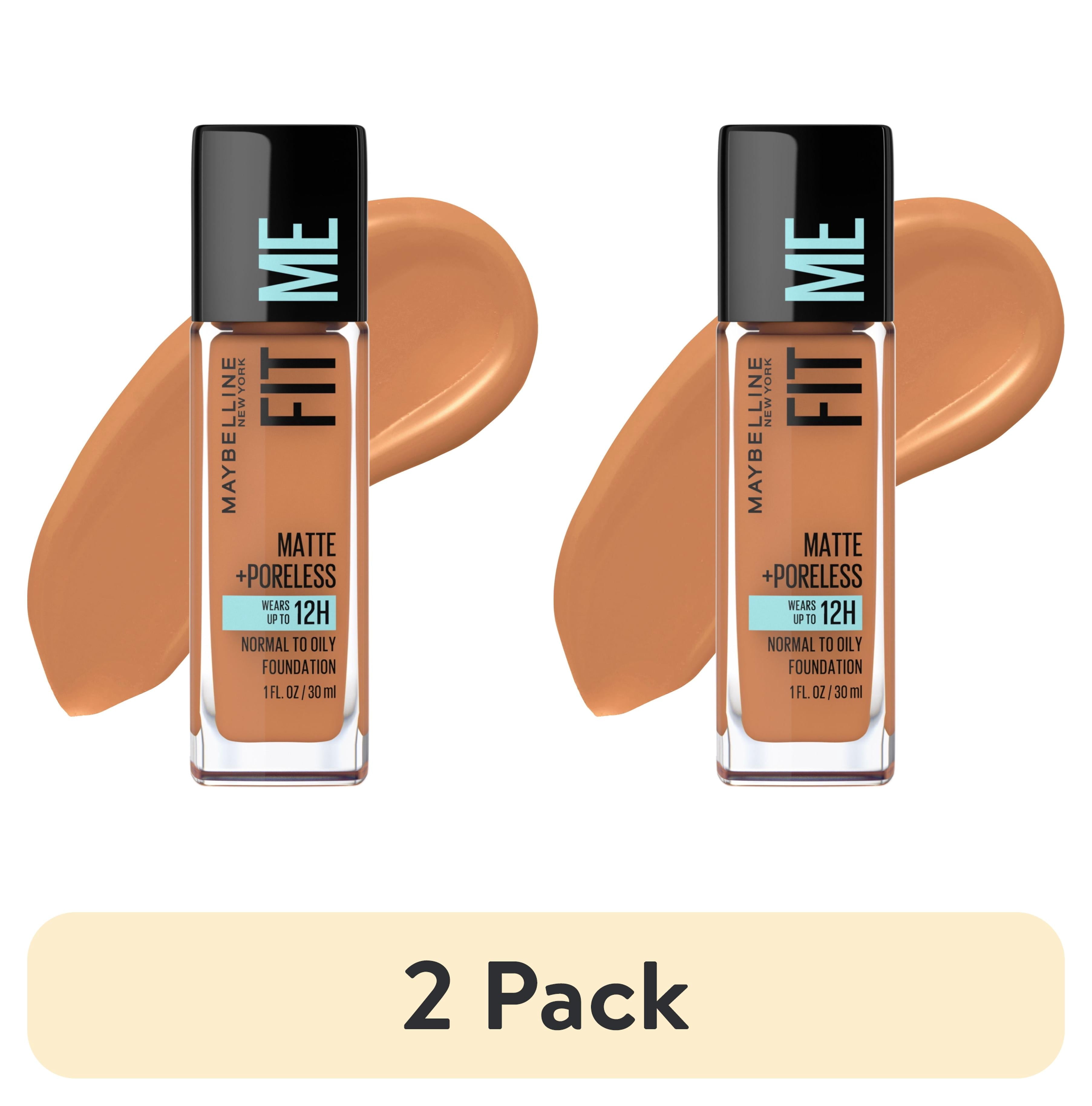 (2 pack) Maybelline Fit Me Matte + Poreless Liquid Foundation Makeup, Classic Tan, 1 fl oz
