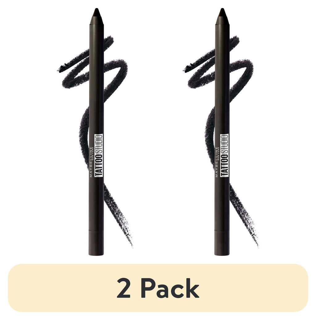 (2 pack) Maybelline Tattoo Studio Sharpenable Gel Pencil Longwear Eyeliner, Deep Onyx