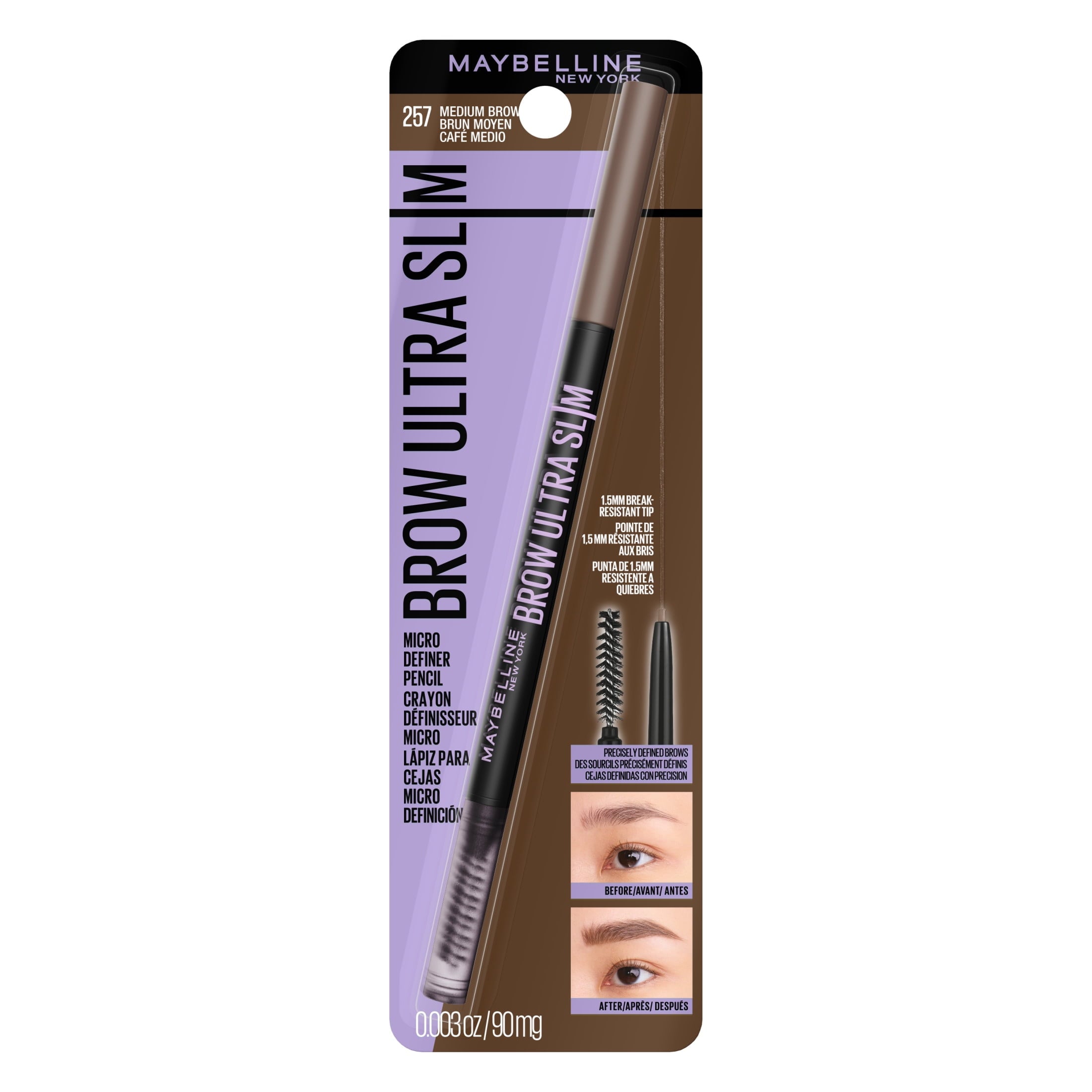 Maybelline Express Brow Ultra Slim Pencil Eyebrow Makeup, Medium Brown