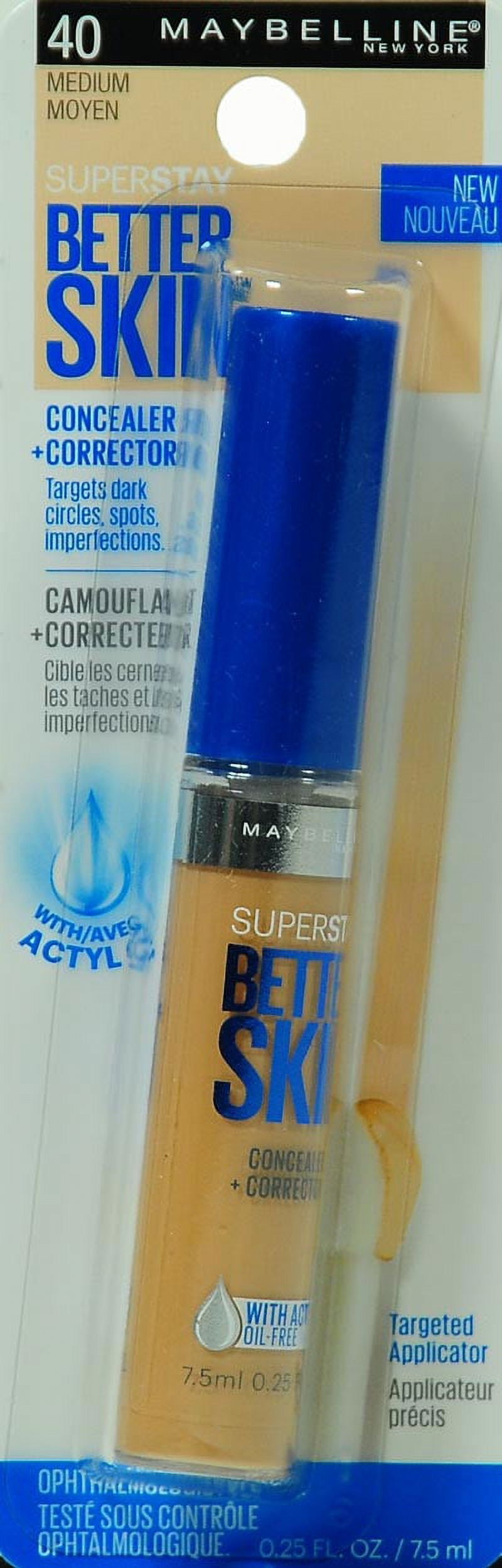 Maybelline New York Super Stay Better Skin Concealer + Corrector, Medium