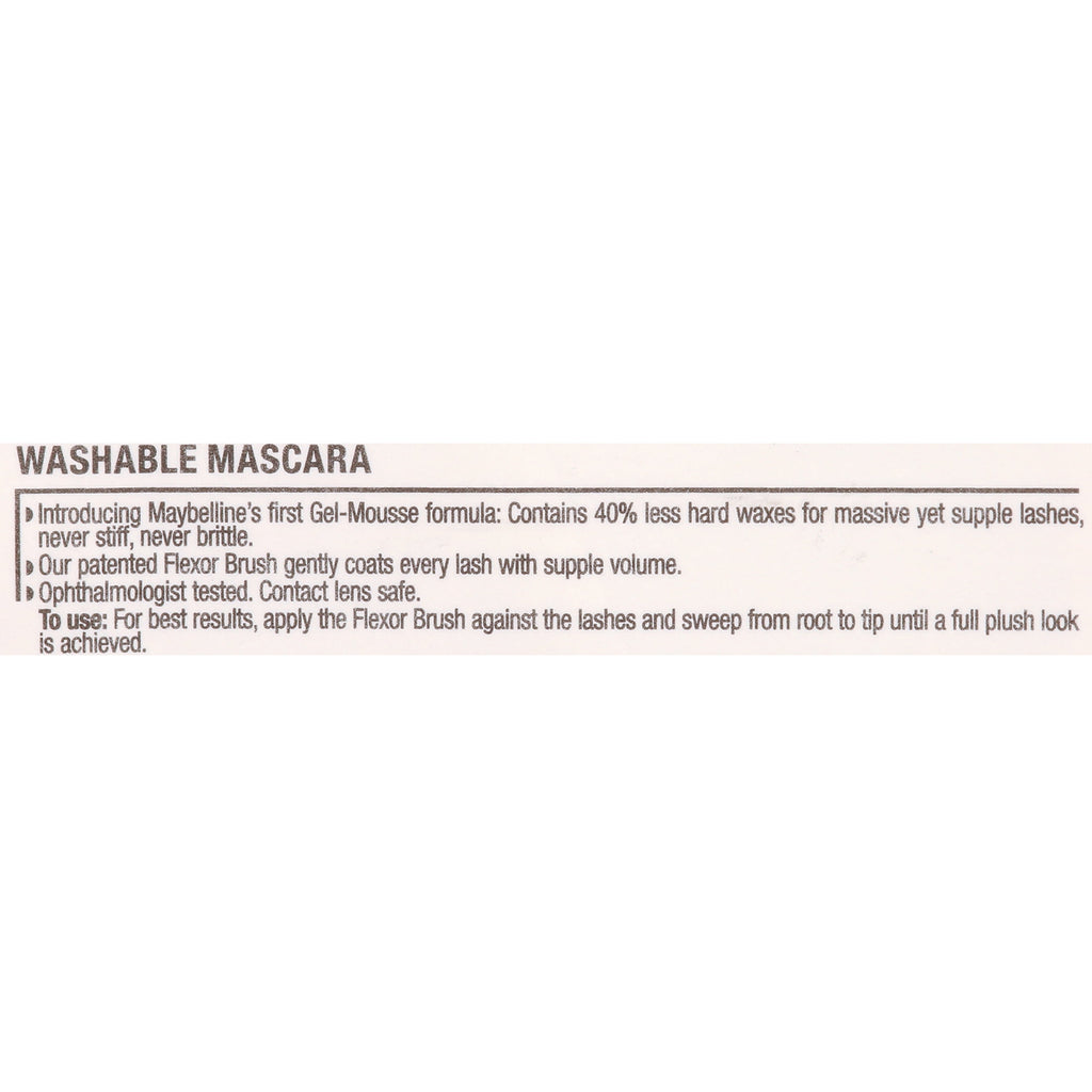 Maybelline Volum Express The Mega Plush Washable Mascara, Blackest Black