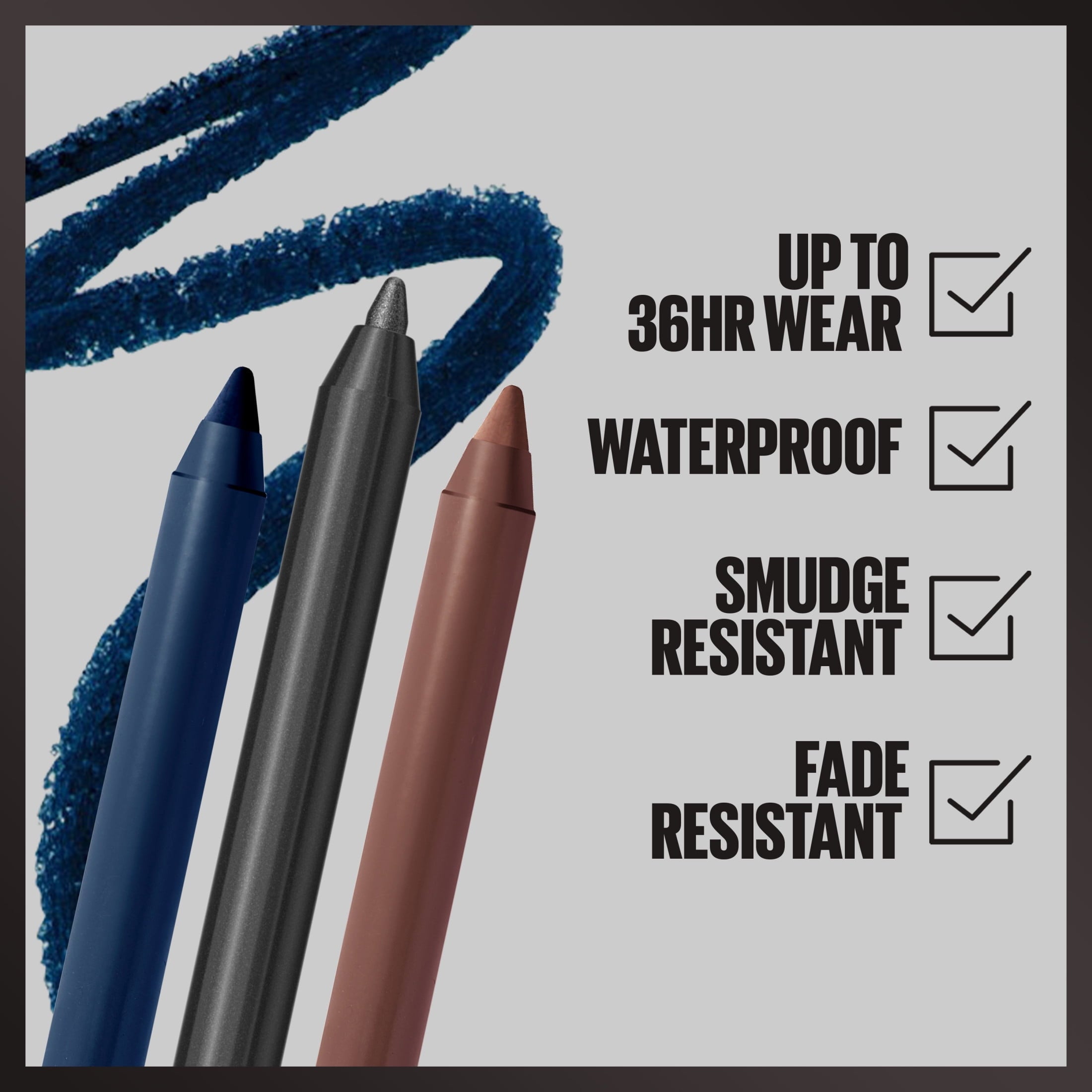 (2 pack) Maybelline Tattoo Studio Sharpenable Gel Pencil Longwear Eyeliner, Deep Onyx