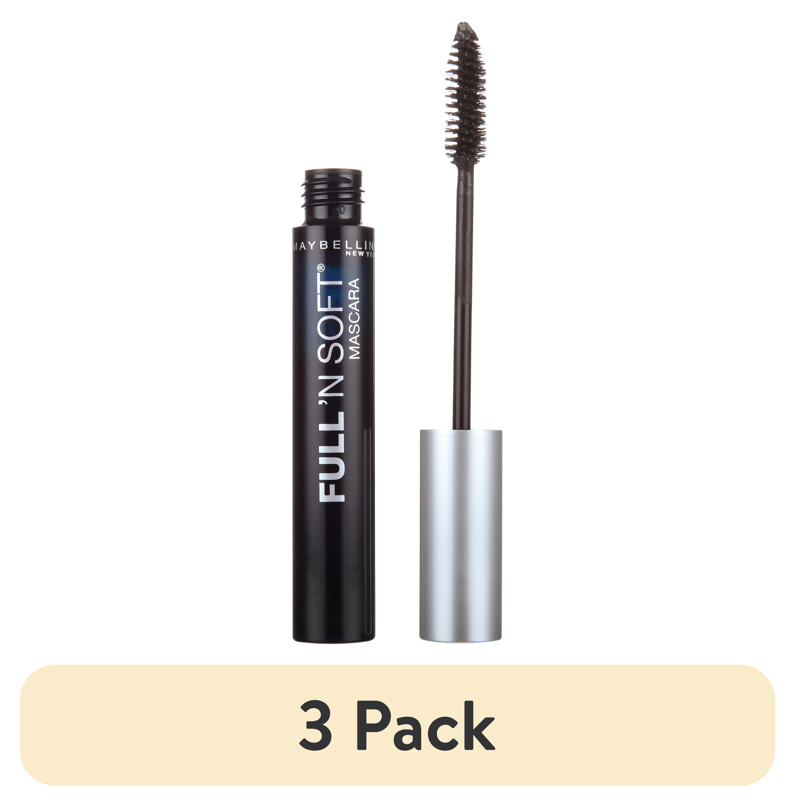 (3 pack) Maybelline Full N Soft Mascara Black .16 Oz, Pack of 6