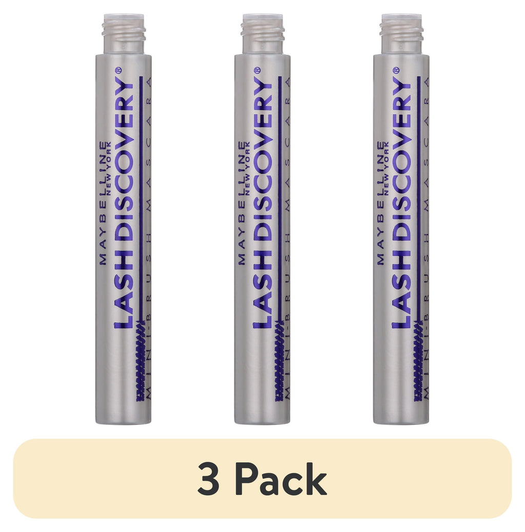(3 pack) Maybelline Lash Discovery Mini-Brush Washable Mascara, Very Black