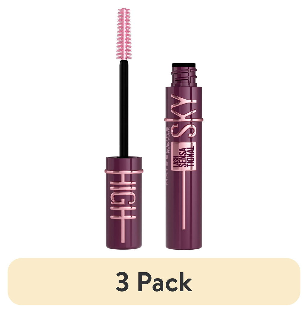 (3 pack) Maybelline Lash Sensational Sky High Washable Lengthening Mascara, Burgundy Haze