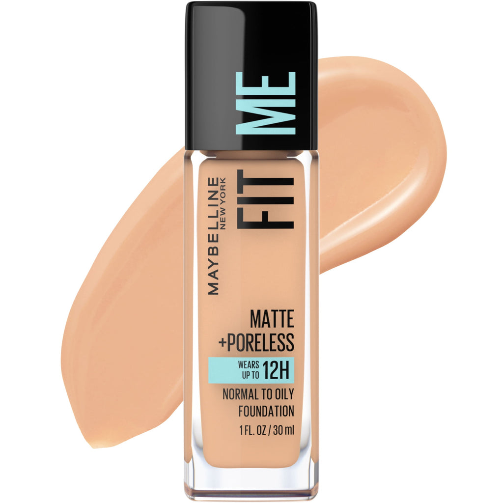 (2 pack) Maybelline Fit Me Matte + Poreless Liquid Foundation Makeup, 130 Buff Beige, 1 fl oz