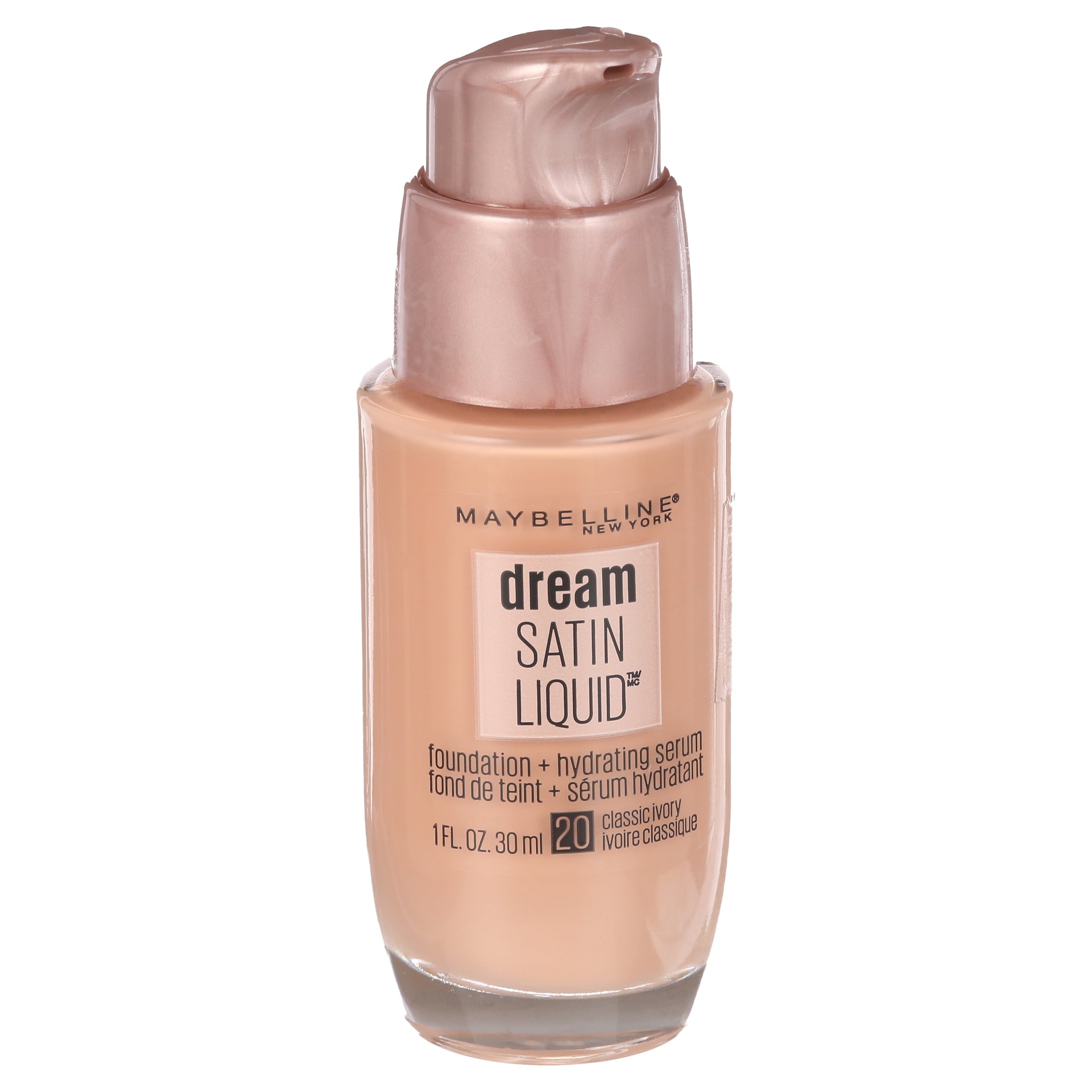 Maybelline Dream Satin Mousse Foundation Makeup, 20 Classic Ivory, 1 fl oz