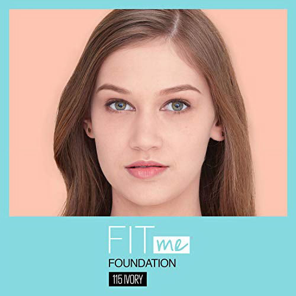 Maybelline Fit Me Matte + Poreless Liquid Foundation, Normal To Oily, 115 Ivory
