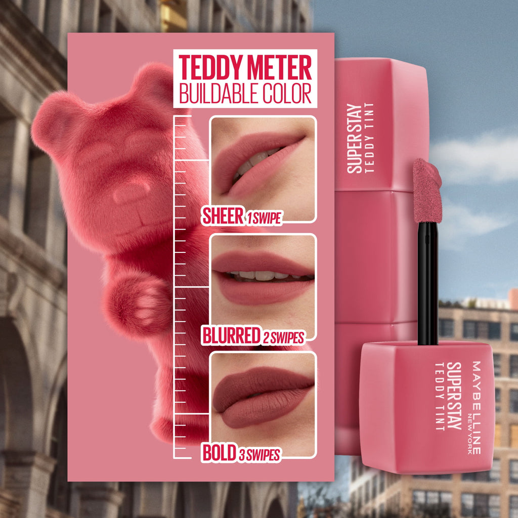 Maybelline Super Stay Teddy Tint, Long Lasting Matte Lip Stain, Mascara Tear, 0.17 fl oz