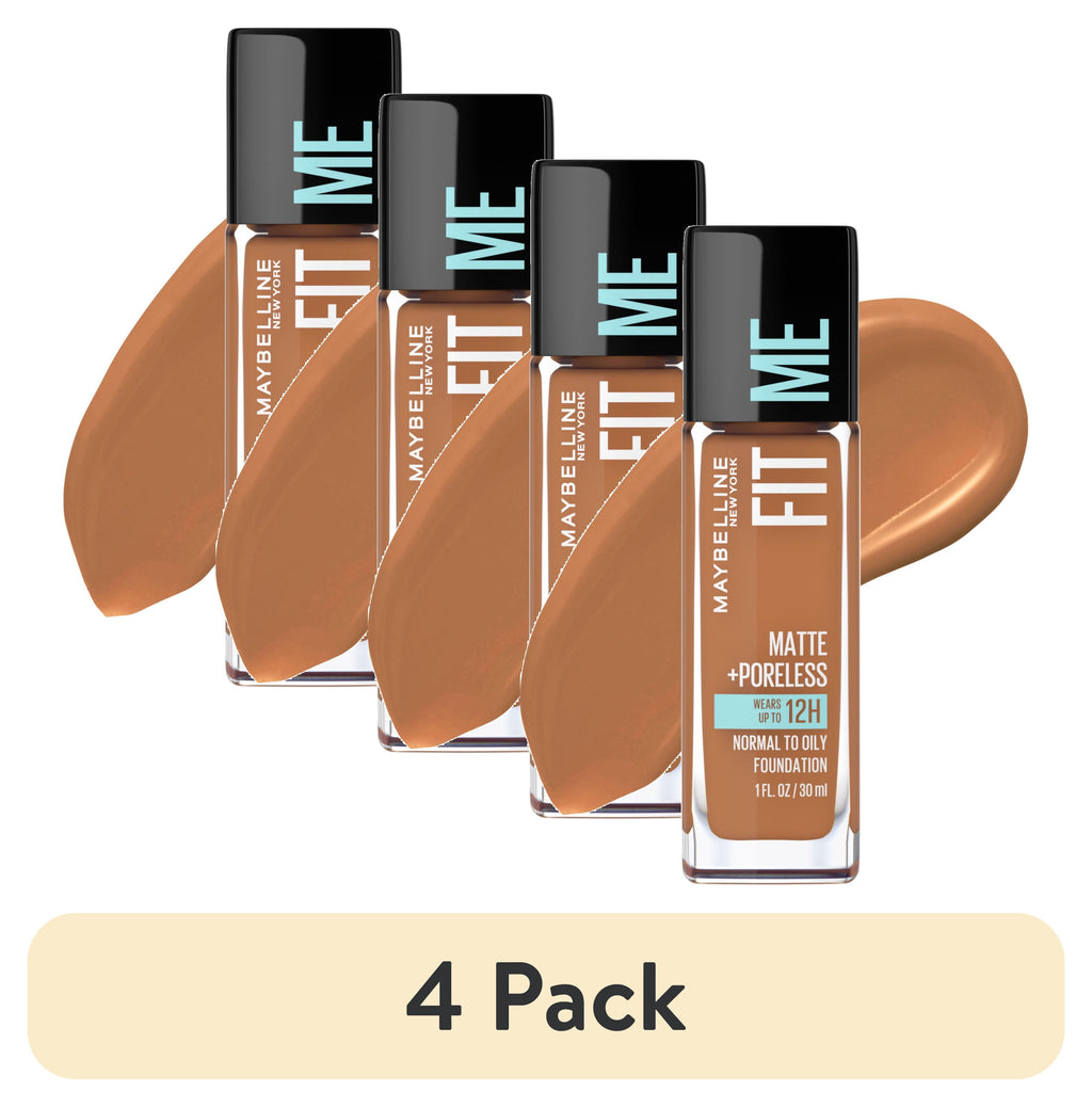 (4 pack) Maybelline Fit Me Matte + Poreless Liquid Foundation Makeup, 355 Coconut, 1 fl oz