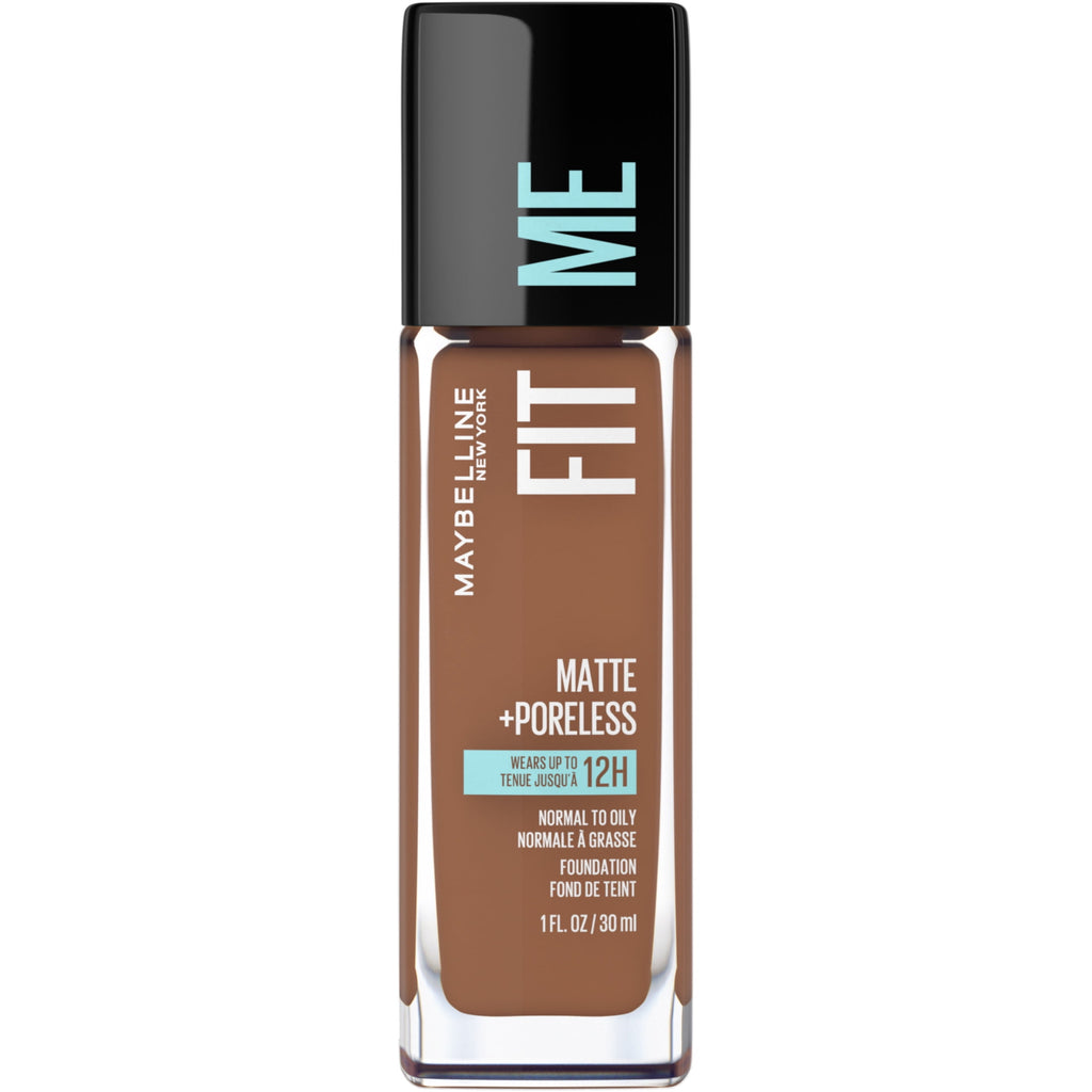 (2 pack) Maybelline Fit Me Matte + Poreless Liquid Foundation Makeup, Full Coverage, 362 Truffle, 1 fl oz