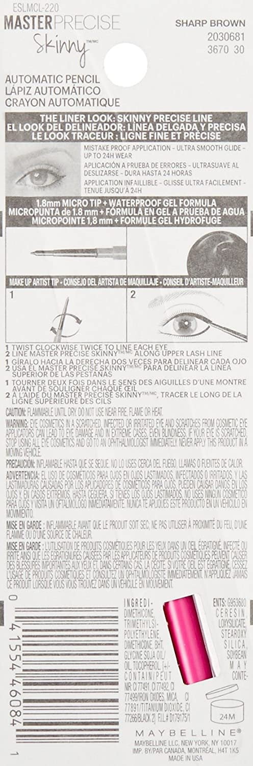 Maybelline Master Precise Skinny Gel Eyeliner Pencil, Sharp Brown