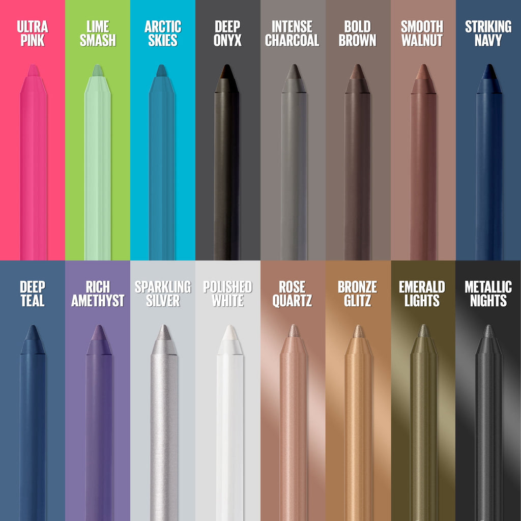 Maybelline Tattoo Studio Waterproof and Sharpenable Gel Eyeliner Pencil, Metallic Lights, 0.04 oz