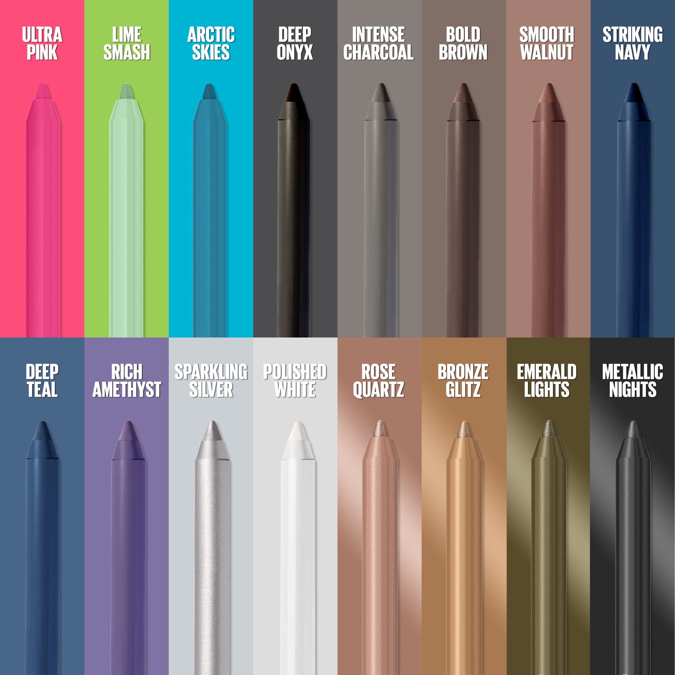 Maybelline Tattoo Studio Waterproof and Sharpenable Gel Eyeliner Pencil, Metallic Lights, 0.04 oz