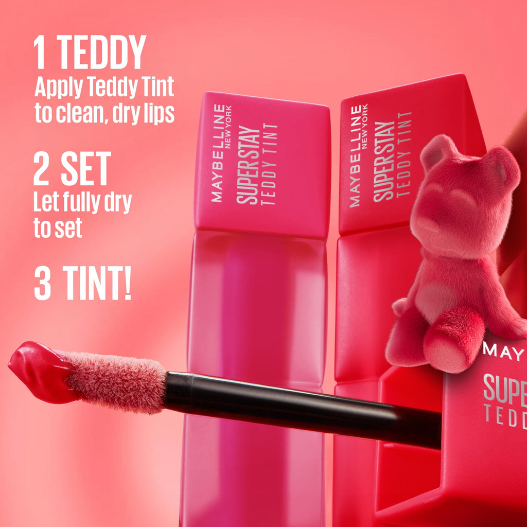 Maybelline Super Stay Teddy Tint, Long Lasting Matte Lip Stain, Wild At Heart, 0.17 fl oz