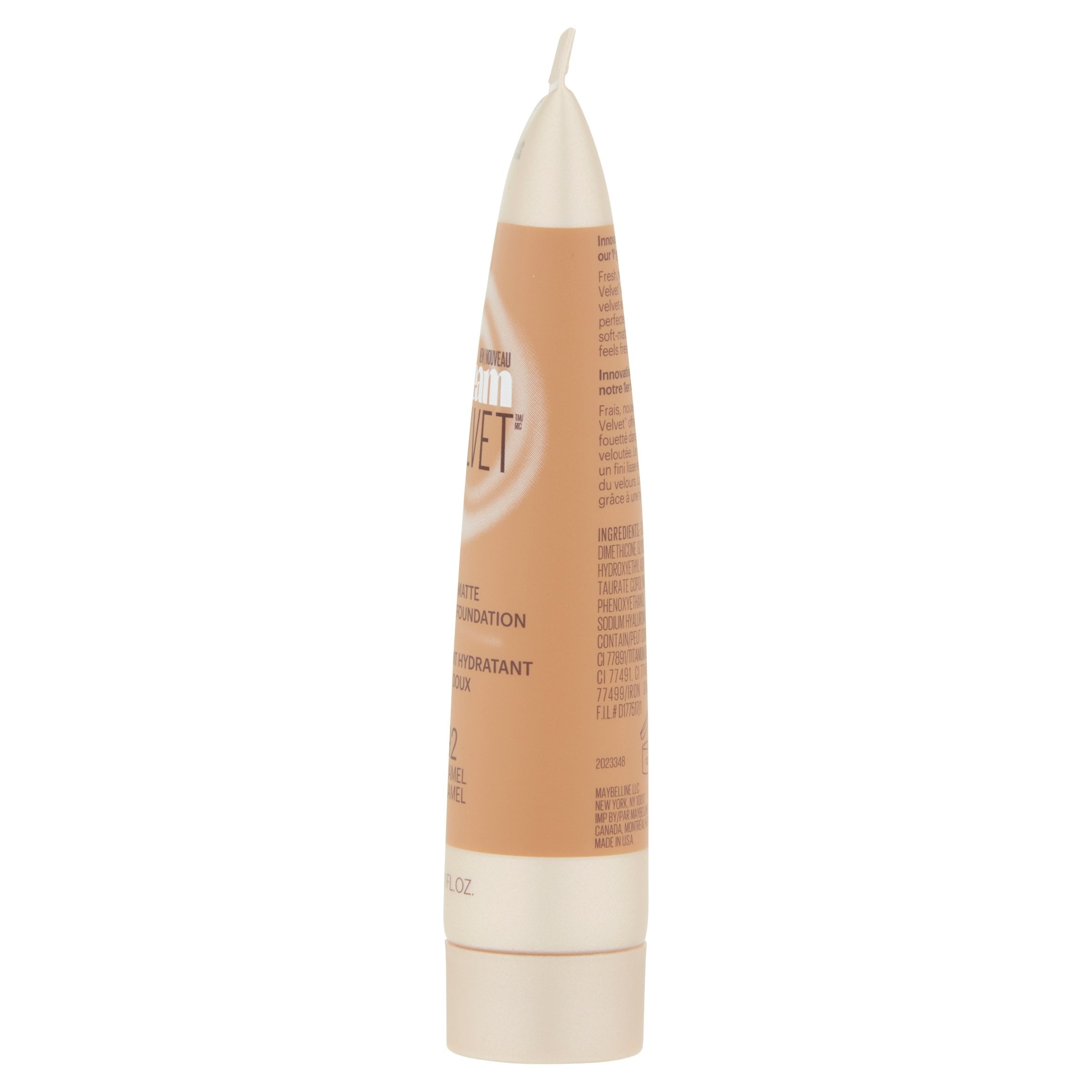 Maybelline New York Dream Velvet Soft-Matte Hydrating Foundation, Caramel, 1 fl oz