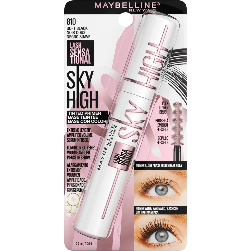 (2 pack) Maybelline Lash Sensational Sky High Tinted Primer Mascara Makeup, Soft Black, 0.26 fl oz