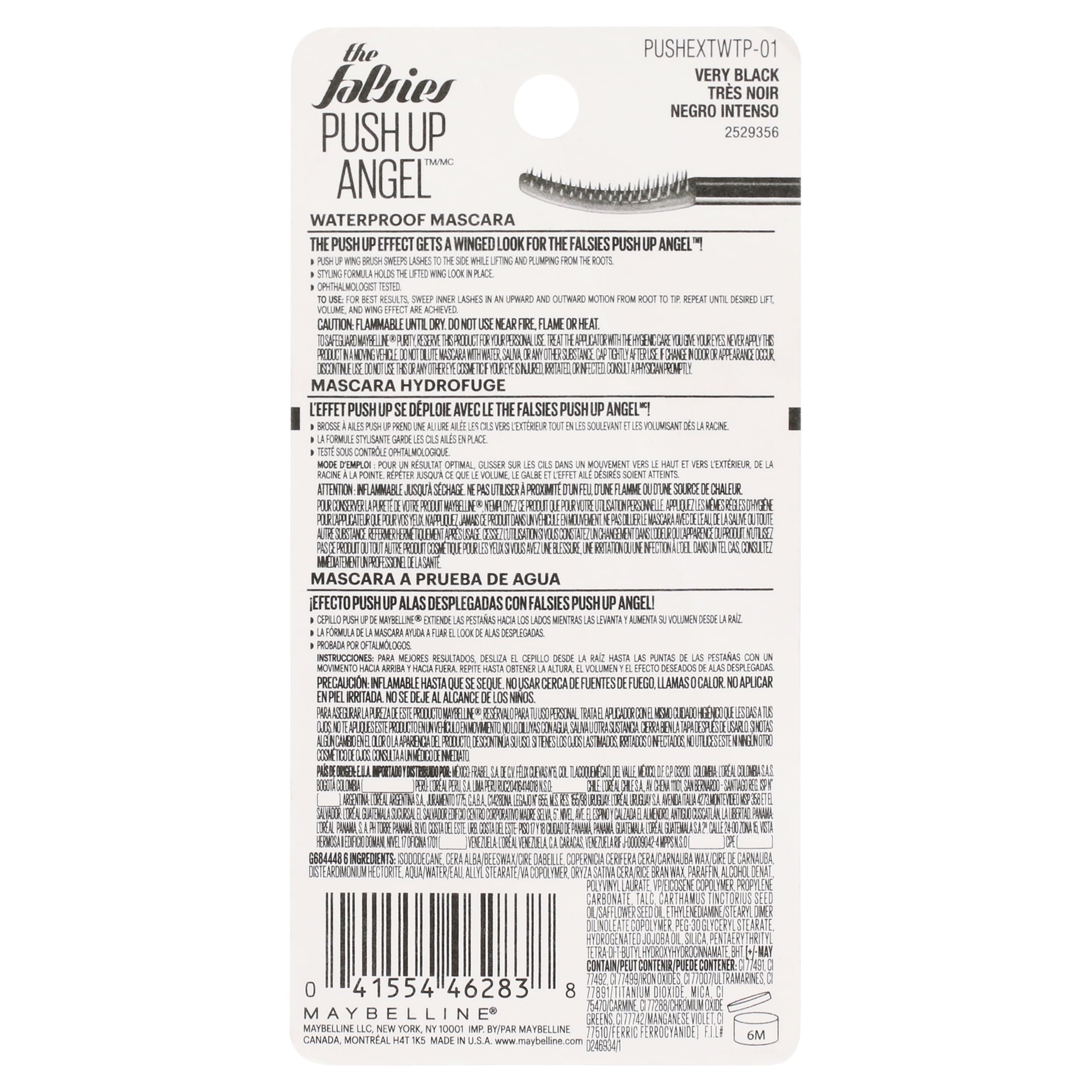 Maybelline The Falsies Push Up Angel Waterproof Mascara, Very Black