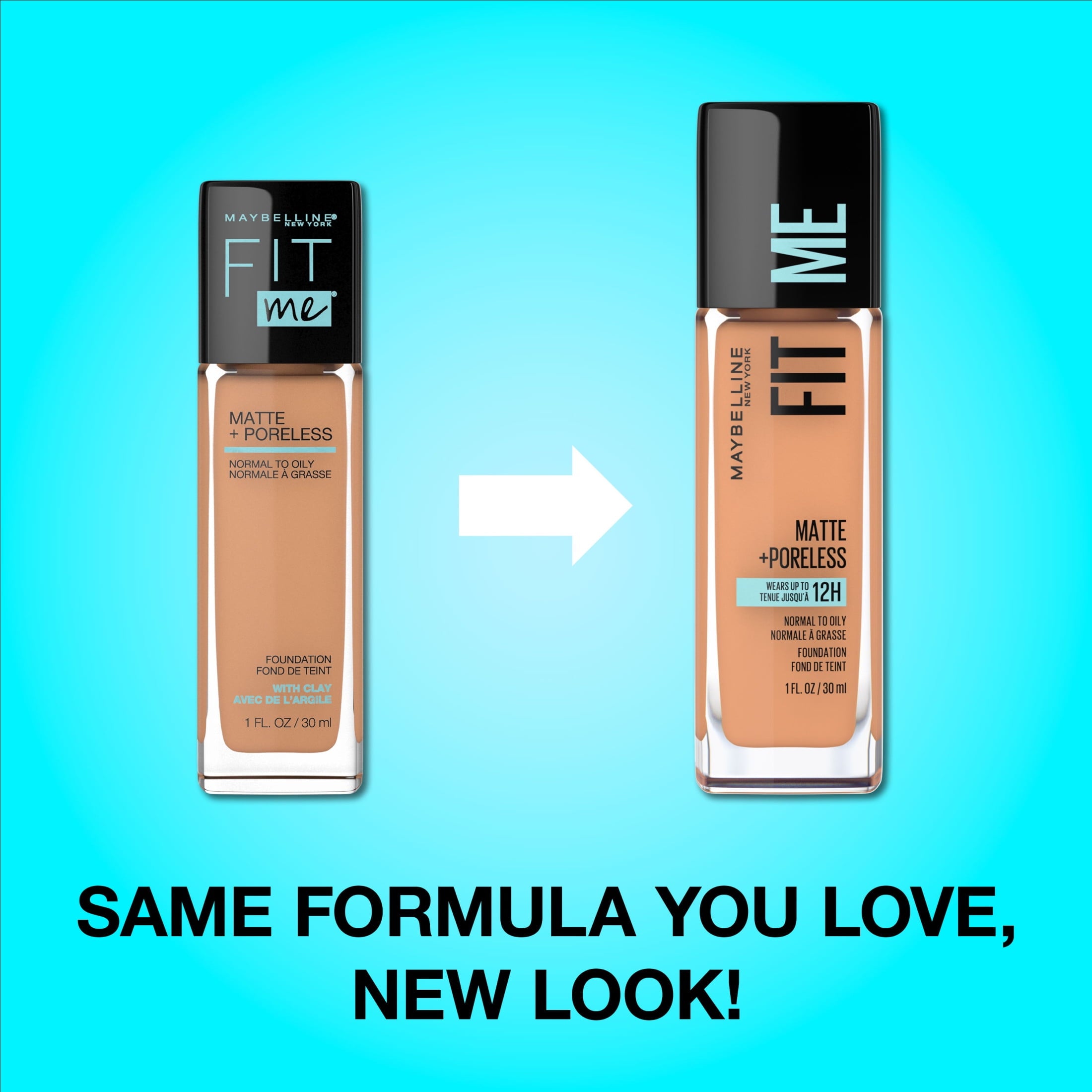 (2 pack) Maybelline Fit Me Matte + Poreless Liquid Foundation Makeup, Fair Porcelain, 1 fl oz
