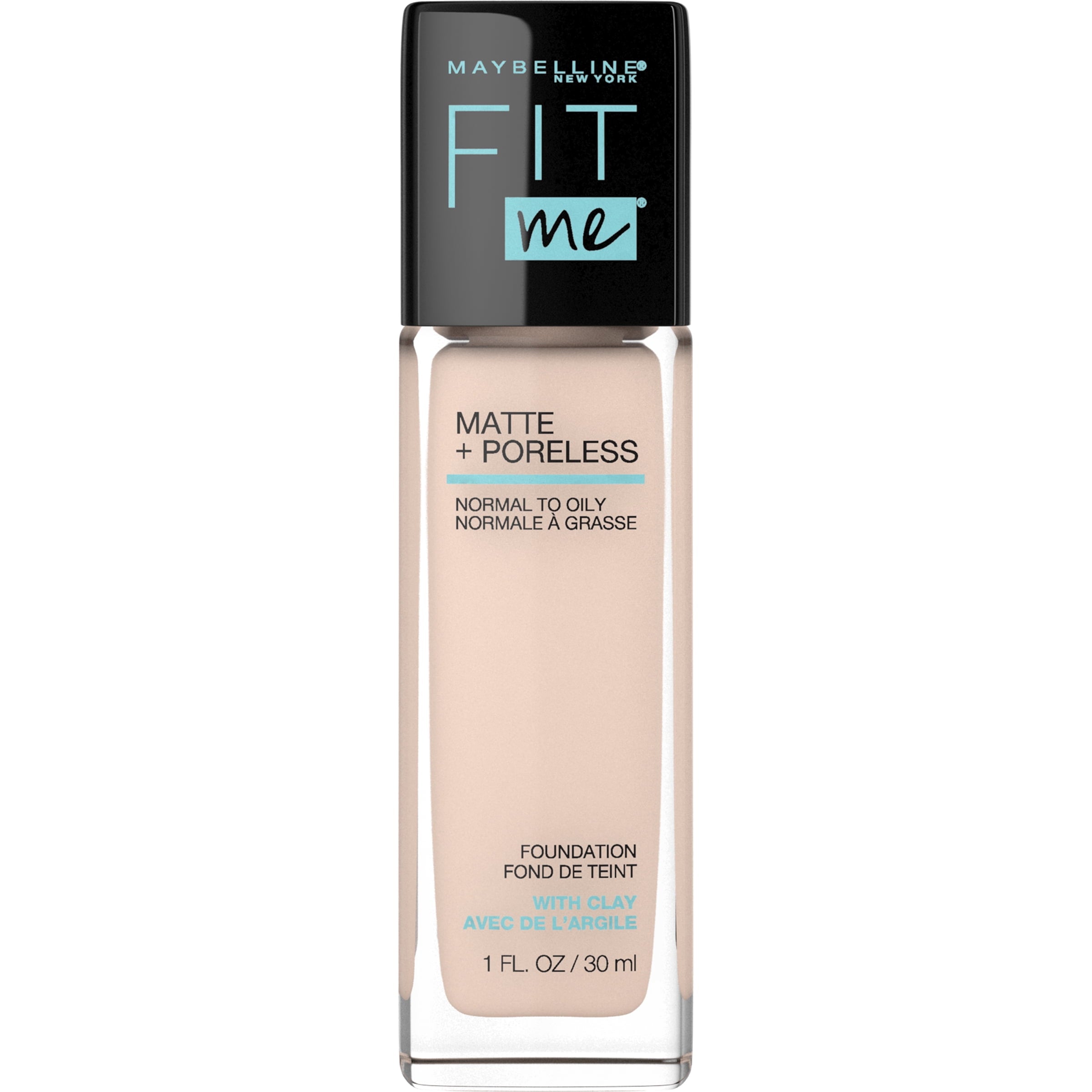 (2 pack) Maybelline Fit Me Matte + Poreless Liquid Foundation Makeup, 112 Natural Ivory, 1 fl oz