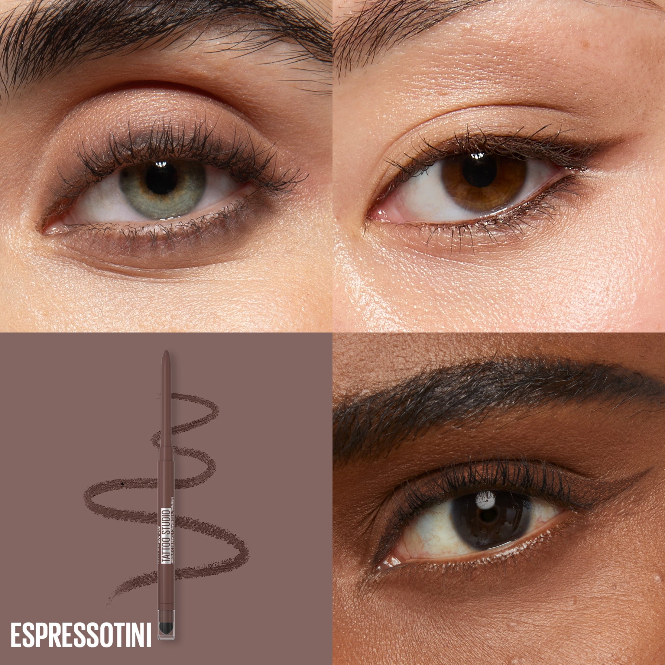 Maybelline Tattoo Studio Gel Waterproof Eyeliner Pencil, Espressotini