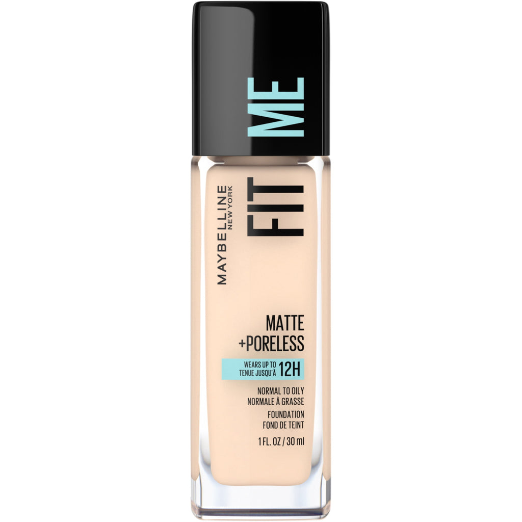 (2 pack) Maybelline Fit Me Matte + Poreless Liquid Foundation Makeup, Fair Ivory, 1 fl oz