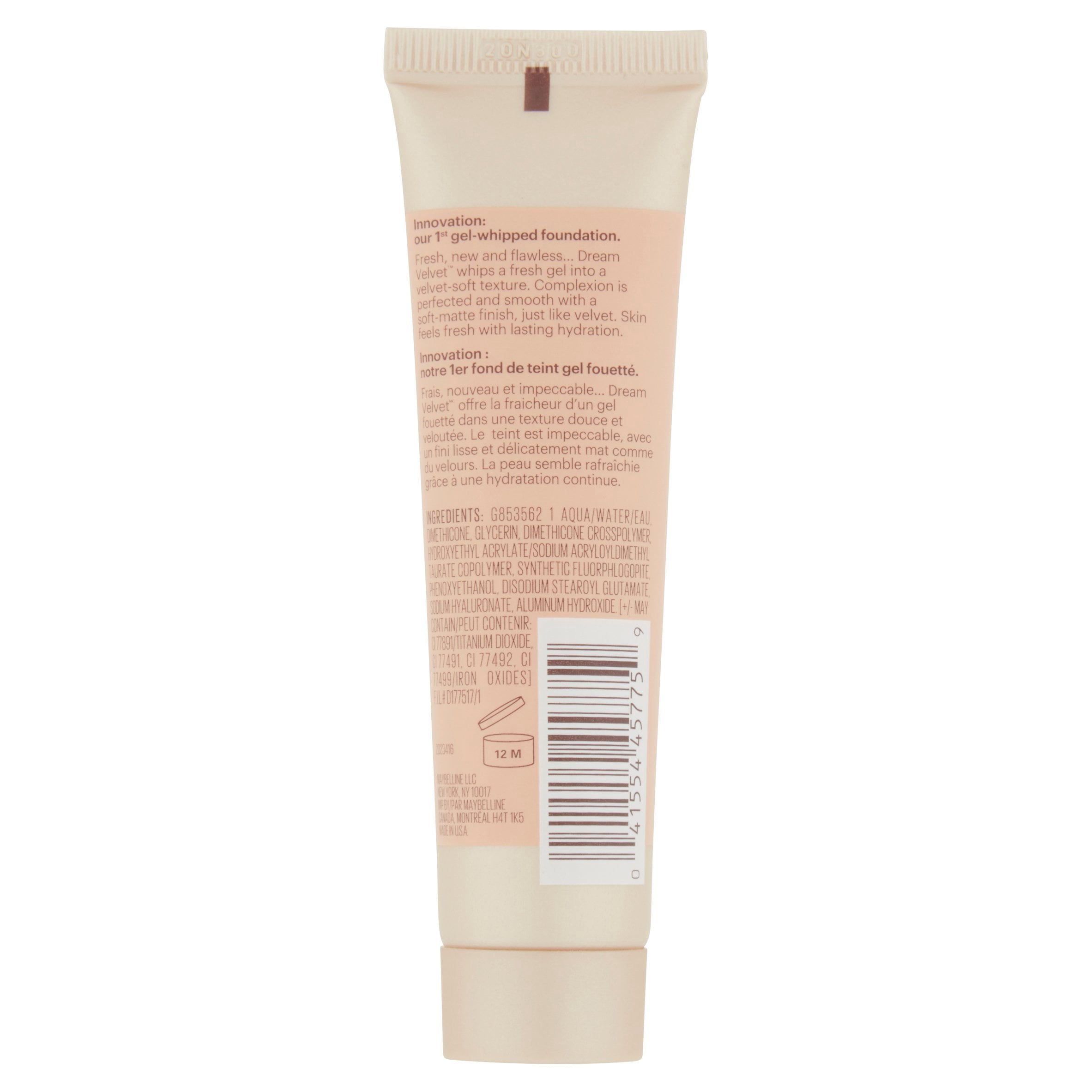 Maybelline Dream Velvet Soft-Matte Hydrating Foundation, Classic Ivory, 1 Fl Oz