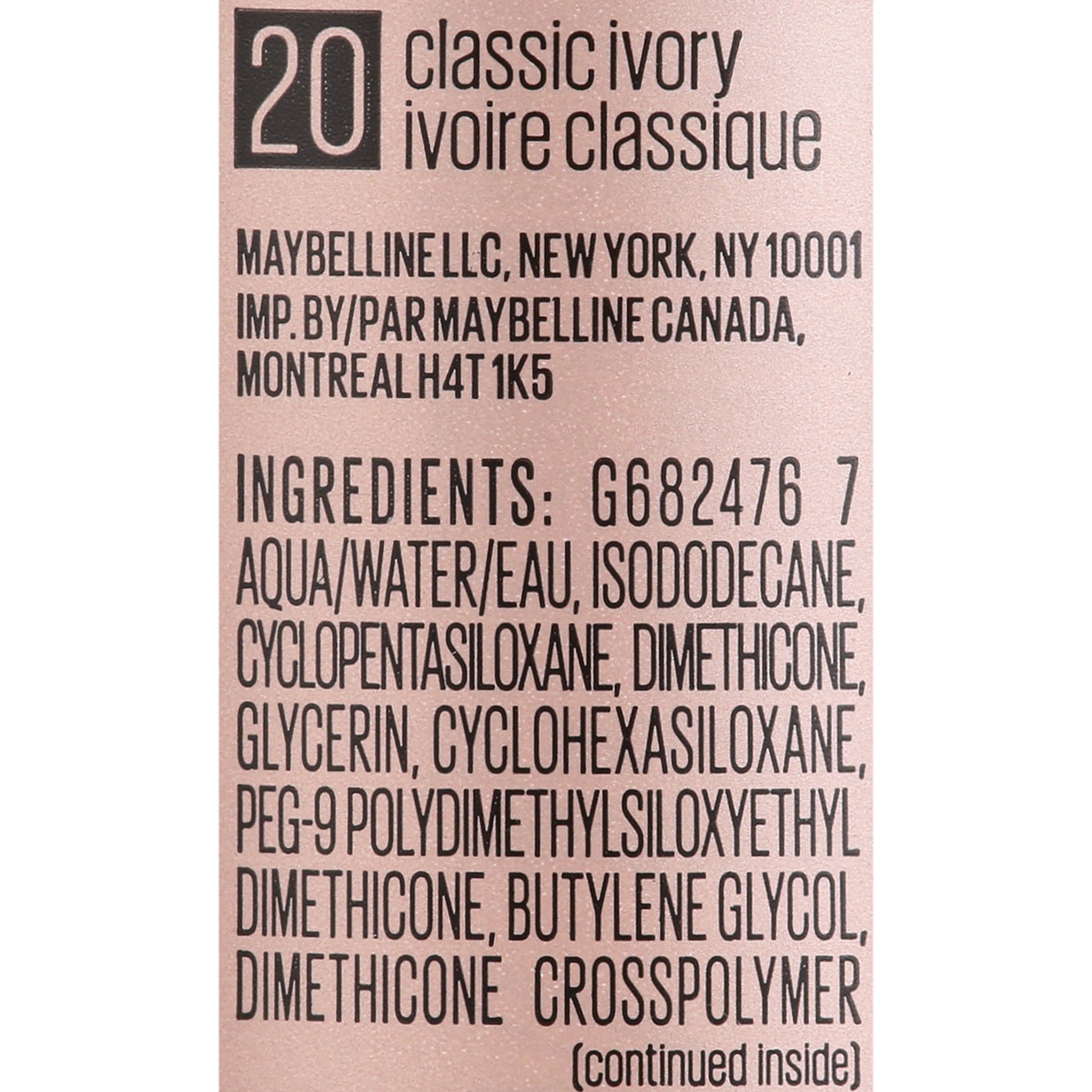 Maybelline Dream Satin Mousse Foundation Makeup, 20 Classic Ivory, 1 fl oz
