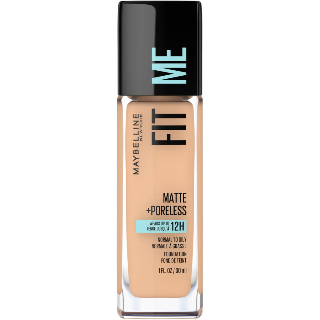 (2 pack) Maybelline Fit Me Matte + Poreless Liquid Foundation Makeup, True Beige, 1 fl oz