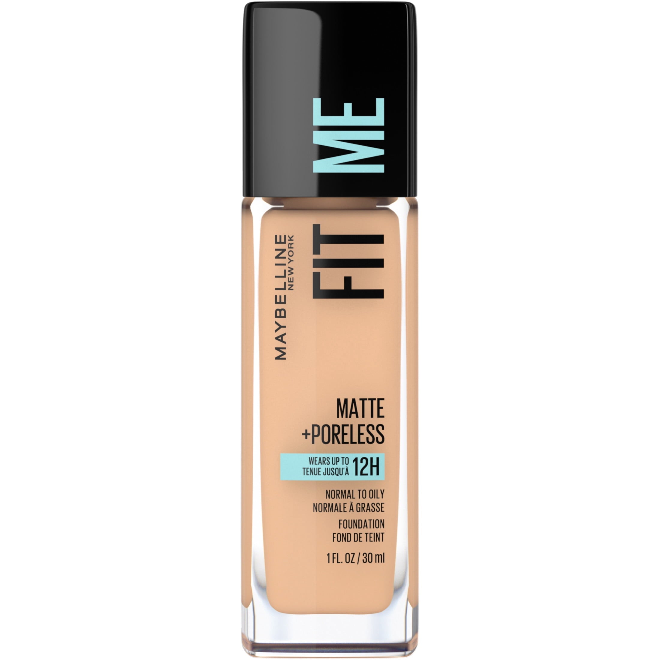 (2 pack) Maybelline Fit Me Matte + Poreless Liquid Foundation Makeup, True Beige, 1 fl oz