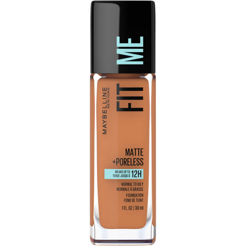 (2 pack) Maybelline Fit Me Matte + Poreless Liquid Foundation Makeup, 338 Spicy Brown, 1 fl oz