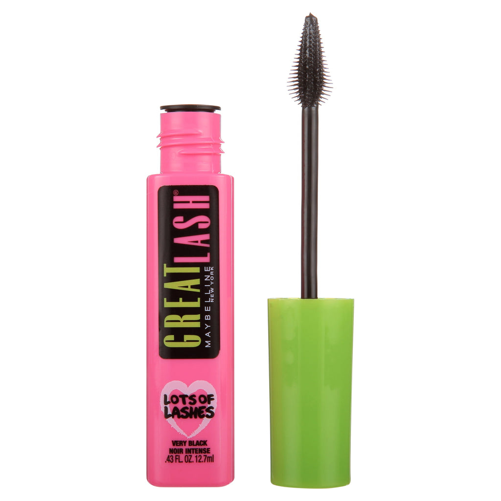 (4 pack) Maybelline Great Lash Lots of Lashes Washable Mascara, Very Black