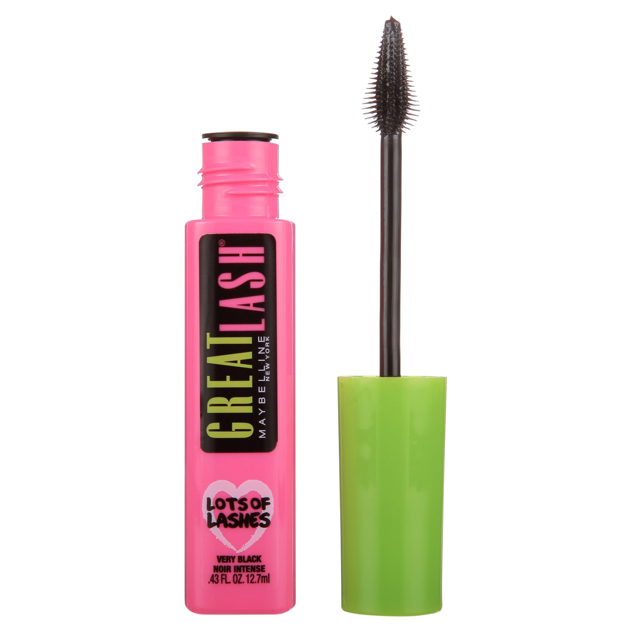 (4 pack) Maybelline Great Lash Lots of Lashes Washable Mascara, Very Black