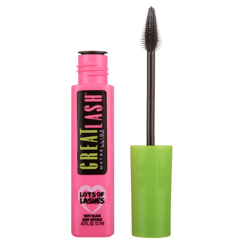 (4 pack) Maybelline Great Lash Lots of Lashes Washable Mascara, Very Black