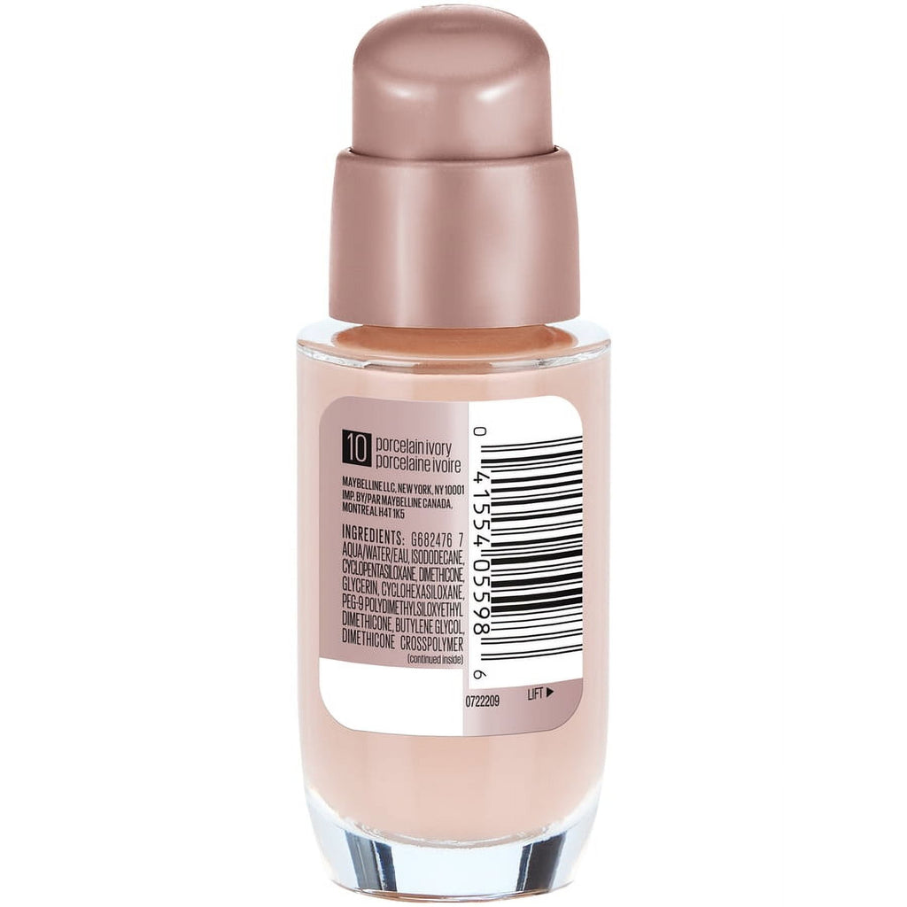 Maybelline Dream Satin Mousse Foundation Makeup, 10 Porcelain Ivory, 1 fl oz