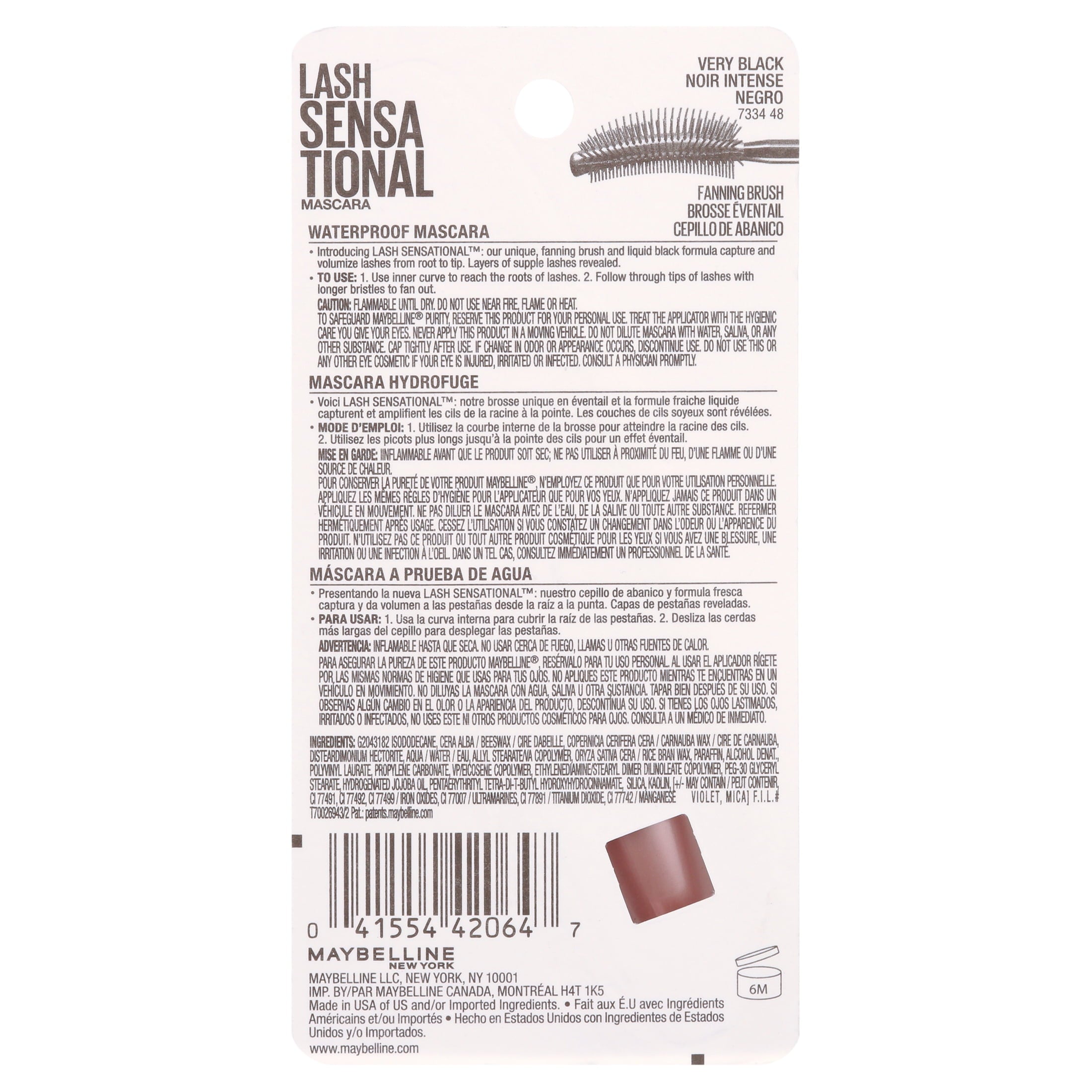 Maybelline Volum Express The Mega Plush Washable Mascara, Blackest Black