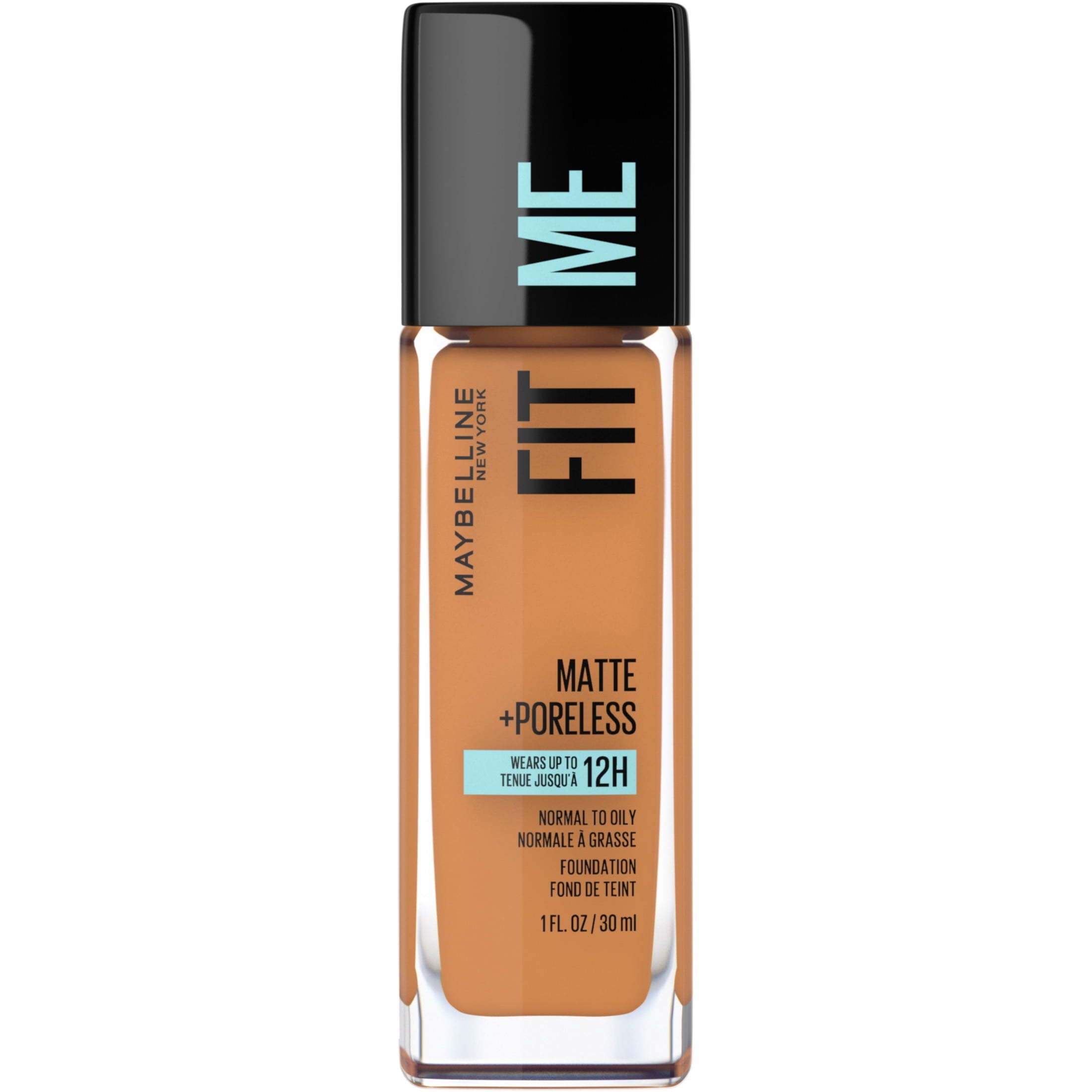 (2 pack) Maybelline Fit Me Matte + Poreless Liquid Foundation Makeup, 334 Warm Sun, 1 fl oz