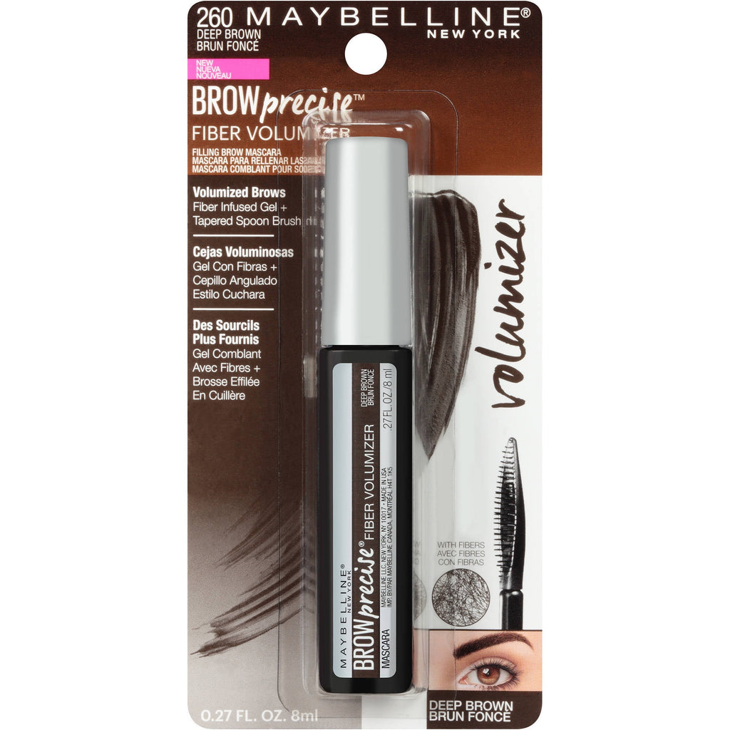 Maybelline Brow Precise Fiber Volumizer Brow Mascara, Deep Brown