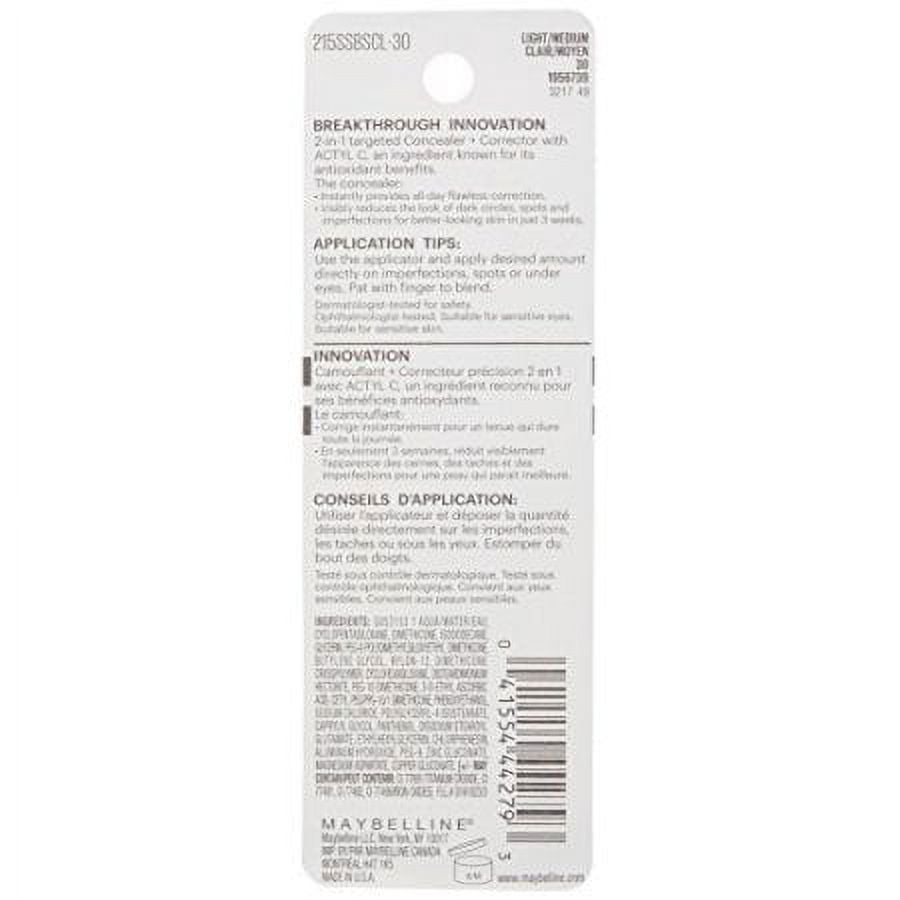 Maybelline New York Superstay Better Skin Concealer, Light/Medium, 0.25 Fl Oz