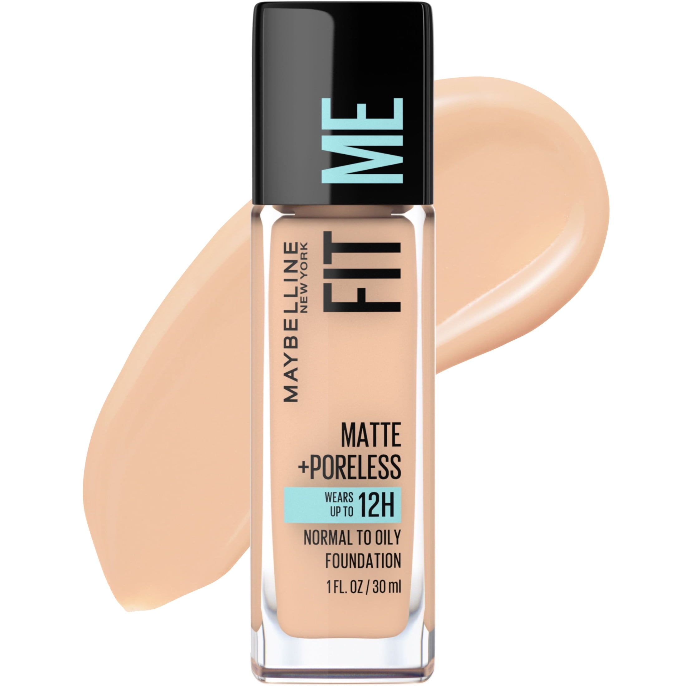 (2 pack) Maybelline New York Fit Me Matte + Poreless Foundation, 125 Nude Beige, 1.0 fl oz