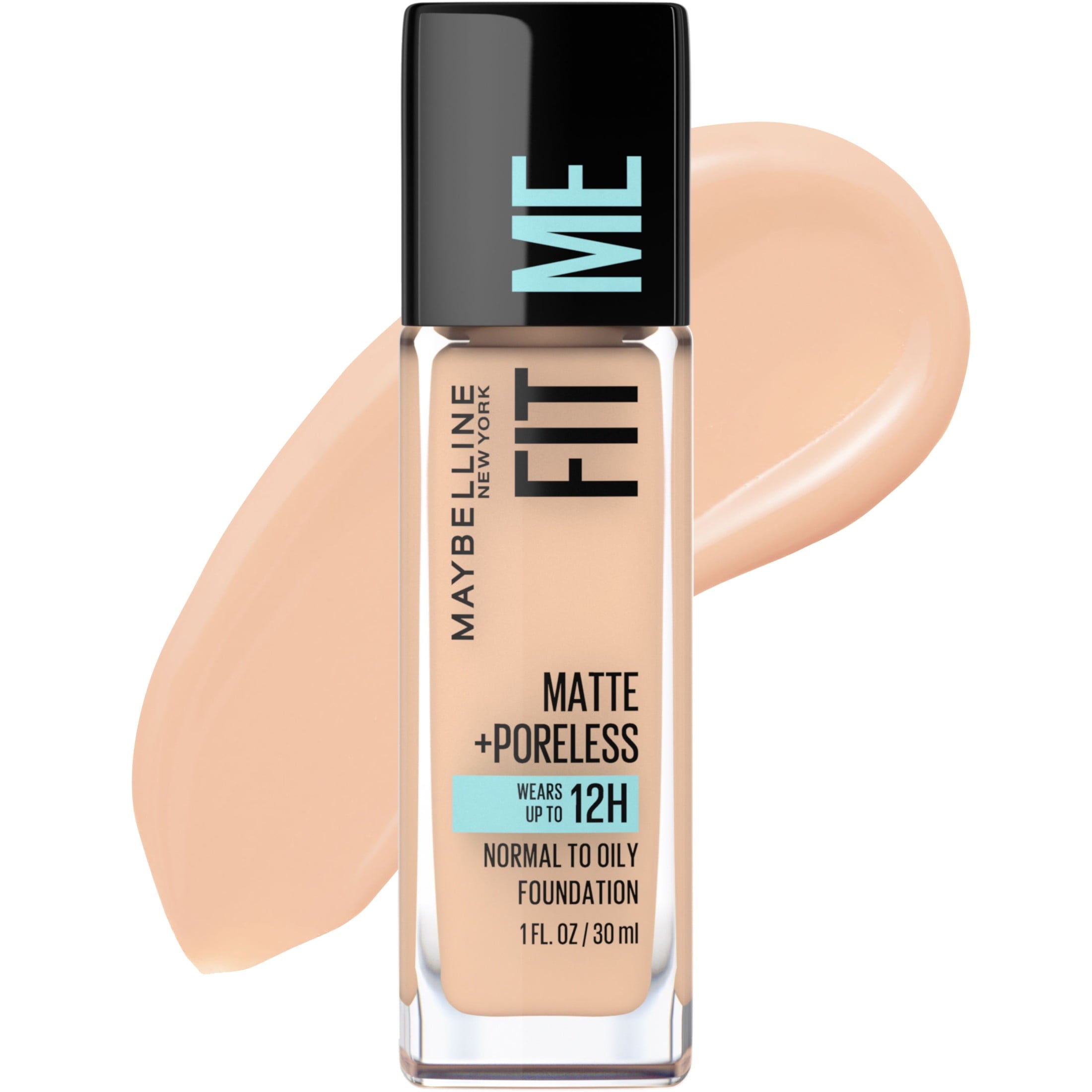 (2 pack) Maybelline Fit Me Matte + Poreless Liquid Foundation Makeup, Creamy Beige, 1 fl. oz.
