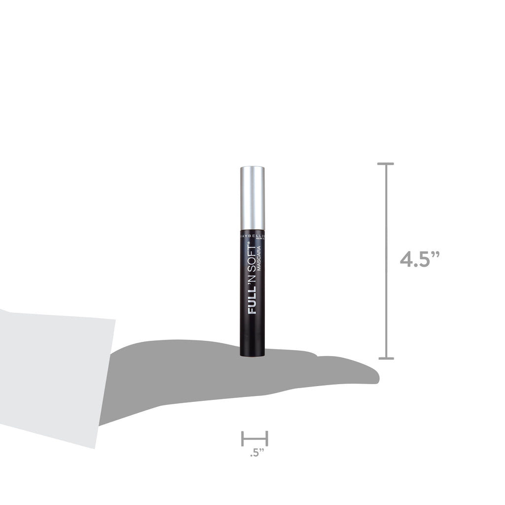 (3 pack) Maybelline Full N Soft Mascara Black .16 Oz, Pack of 6