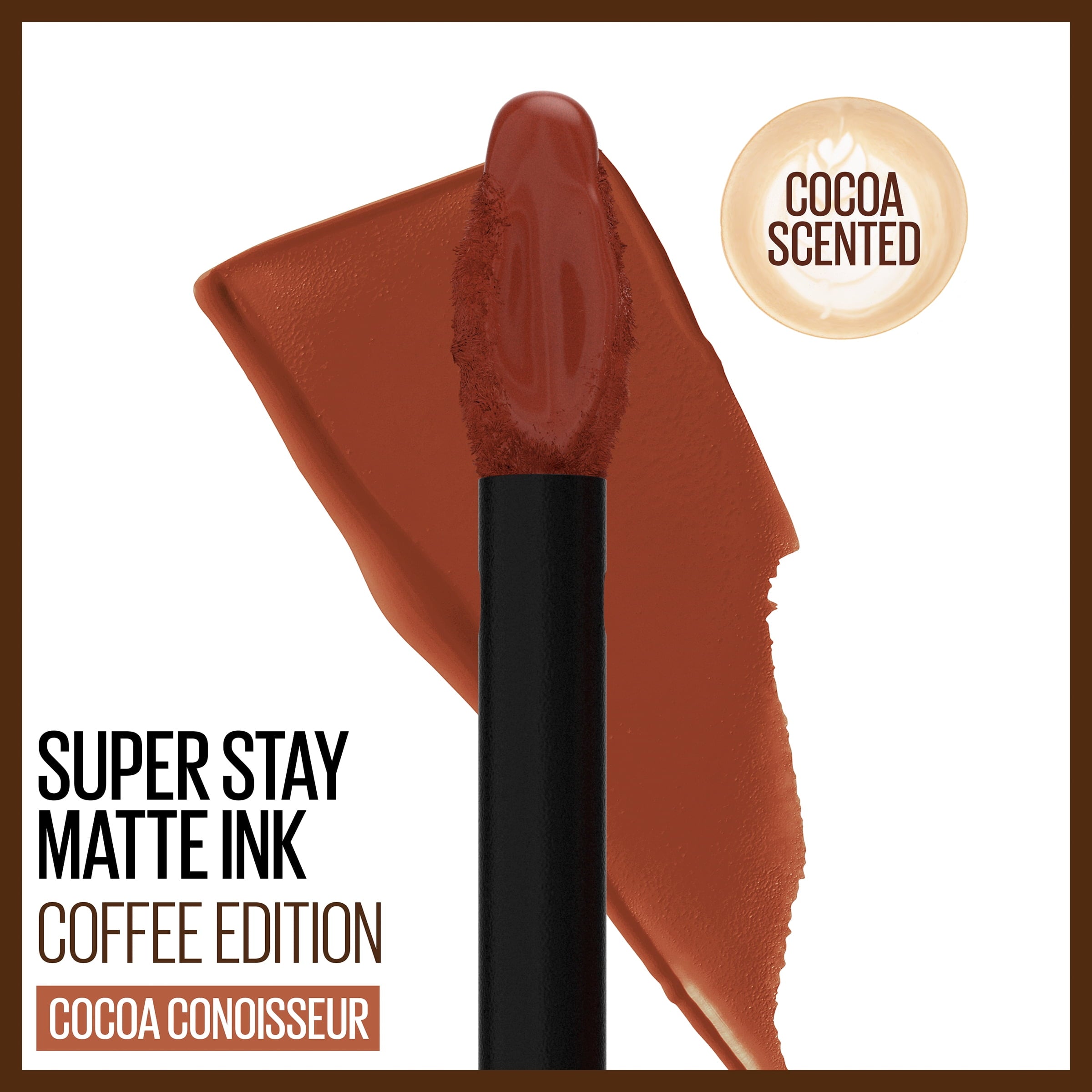 Maybelline SuperStay Matte Ink Liquid Lipstick, Coffee Edition, Cocoa Connoisseur, 0.17 fl. oz.