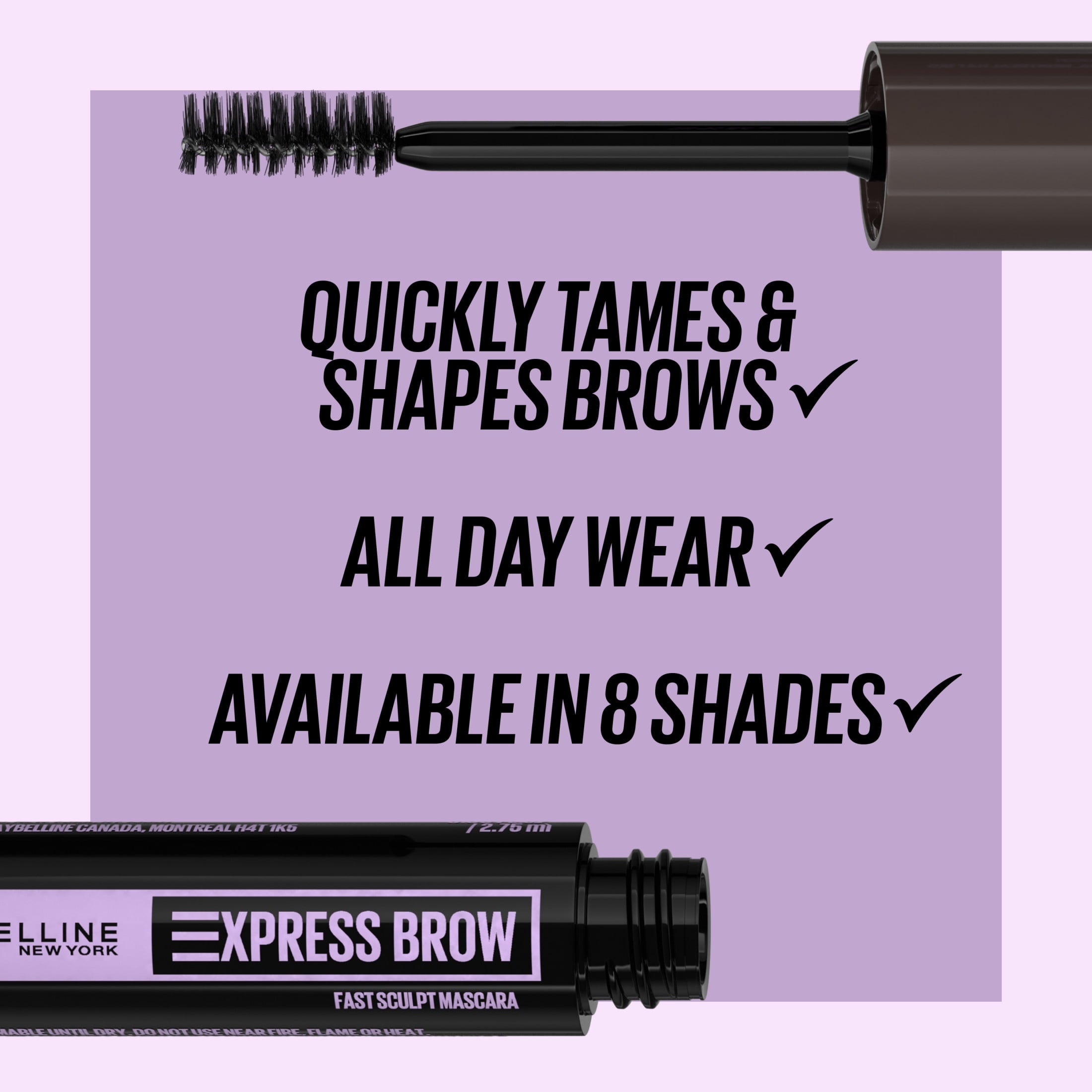 Maybelline Express Brow Fast Sculpt Eyebrow Gel Mascara Makeup, Black Brown